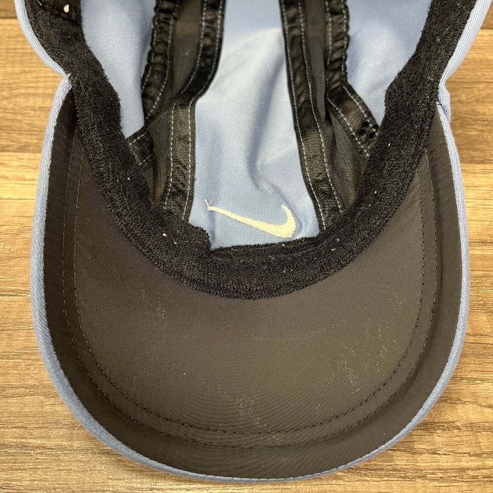 Nike Running Cap Hat Blue Adjustable Strapback One Size Swoosh Just Do It - Picture 9 of 10